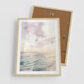 Plakat w ramie 50x70 - Pastelowa Plaża - plaża, pastelowe kolory - rama drewno