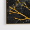 Obraz w ramie 50x50 - Marmurowe Drzewa Snu - złote gałęzie, drzewa - rama drewno