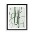 Plakat w ramie 40x50 - Zielony Spokój - zielona abstrakcja, spokojny plakat - rama czarna