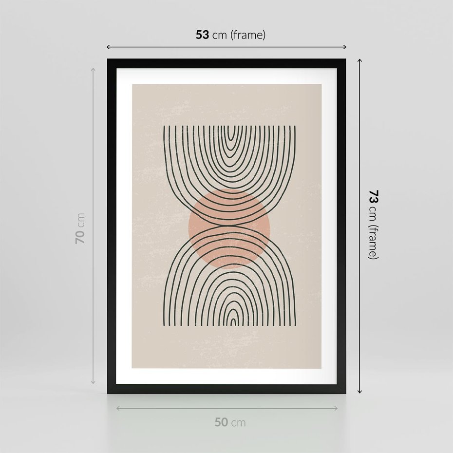 Plakat w ramie 50x70 - Nowy Rytuał - abstrakcyjna sztuka, boho kształty - rama czarna