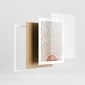 Plakat w ramie 30x40 - Słońce w Stylu Boho - słońce, grafika boho - rama biała