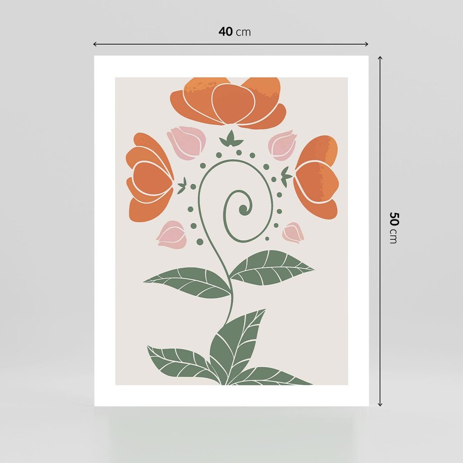 Plakat bez ramy 40x50 - Migocące Kształty Kwiatów - kwiaty polne, plakat