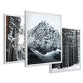 Zestaw obrazy w ramie 50x70 galeria - Zima, w, górach, las, widok - rama biała