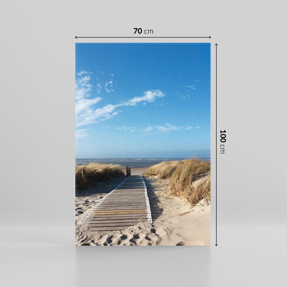 Obraz na płótnie 70x100 - Boho na Plaży - plaża, pomost