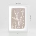 Plakat w ramie 30x40 - Roślinne Przeniknięcia - nowoczesny subtelny plakat, beżowy - rama biała