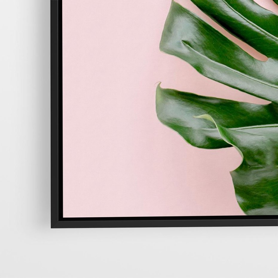 Obraz w ramie 100x70 - Egzotyczna Roślinność - liście, monstera - rama czarna