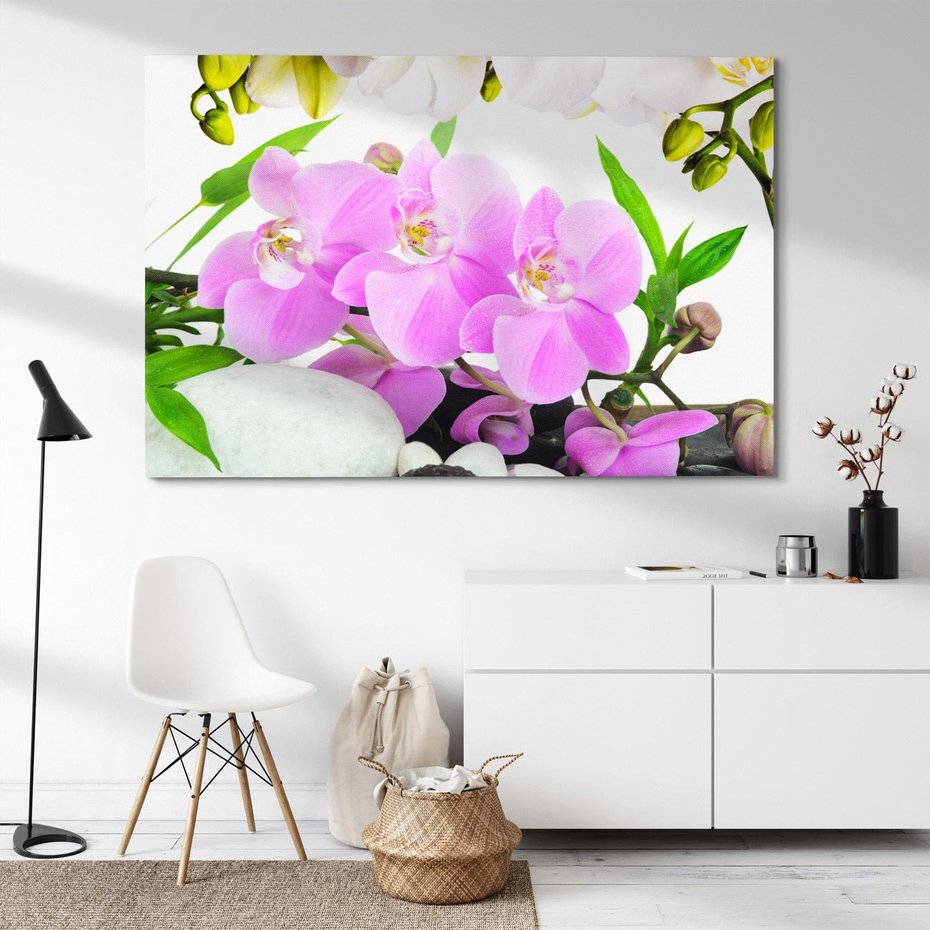 Obraz na płótnie 70x50 - Orchidea w SPA - spa, orchidea