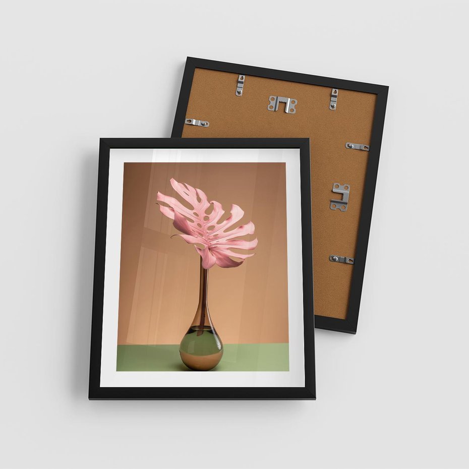 Plakat w ramie 40x50 - Wyjątkowy monstera - monstera, liść - rama czarna