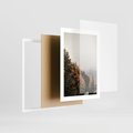 Plakat w ramie 30x40 - Kolorowa Jesień w Górskim Lesie - las, jesień - rama biała