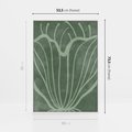 Obraz w ramie 50x70 - Zieleń Kształtująca Spokój - zielony plakat, roślinne inspiracje - rama biała