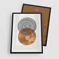 Plakat w ramie 50x70 - Taniec Okręgów - boho obraz, geometria - rama czarna