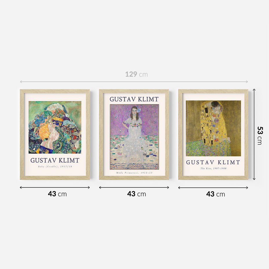 Zestaw obrazy w ramie 40x50 galeria - Gustav, Klimt, reprodukcje - rama drewno