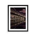 Plakat w ramie 30x40 - Most na nocnym horyzoncie - most, noc - rama czarna