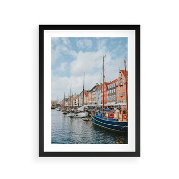 Plakat w ramie 30x40 - Wibracje Miejskiego Klimatu - Dania, Kopehaga - rama czarna