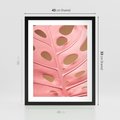 Plakat w ramie 40x50 - Różowa monstera w pełnym rozkwicie - różowa, monstera - rama czarna