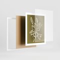 Plakat w ramie 40x50 - Przenikające Barwy - abstrakcyjna roślina, kwiaty - rama biała
