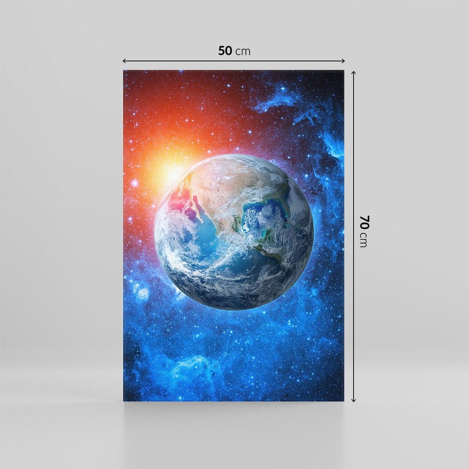 Obraz na płótnie 50x70 - Planeta w nieskończoności - ziemia, kosmos