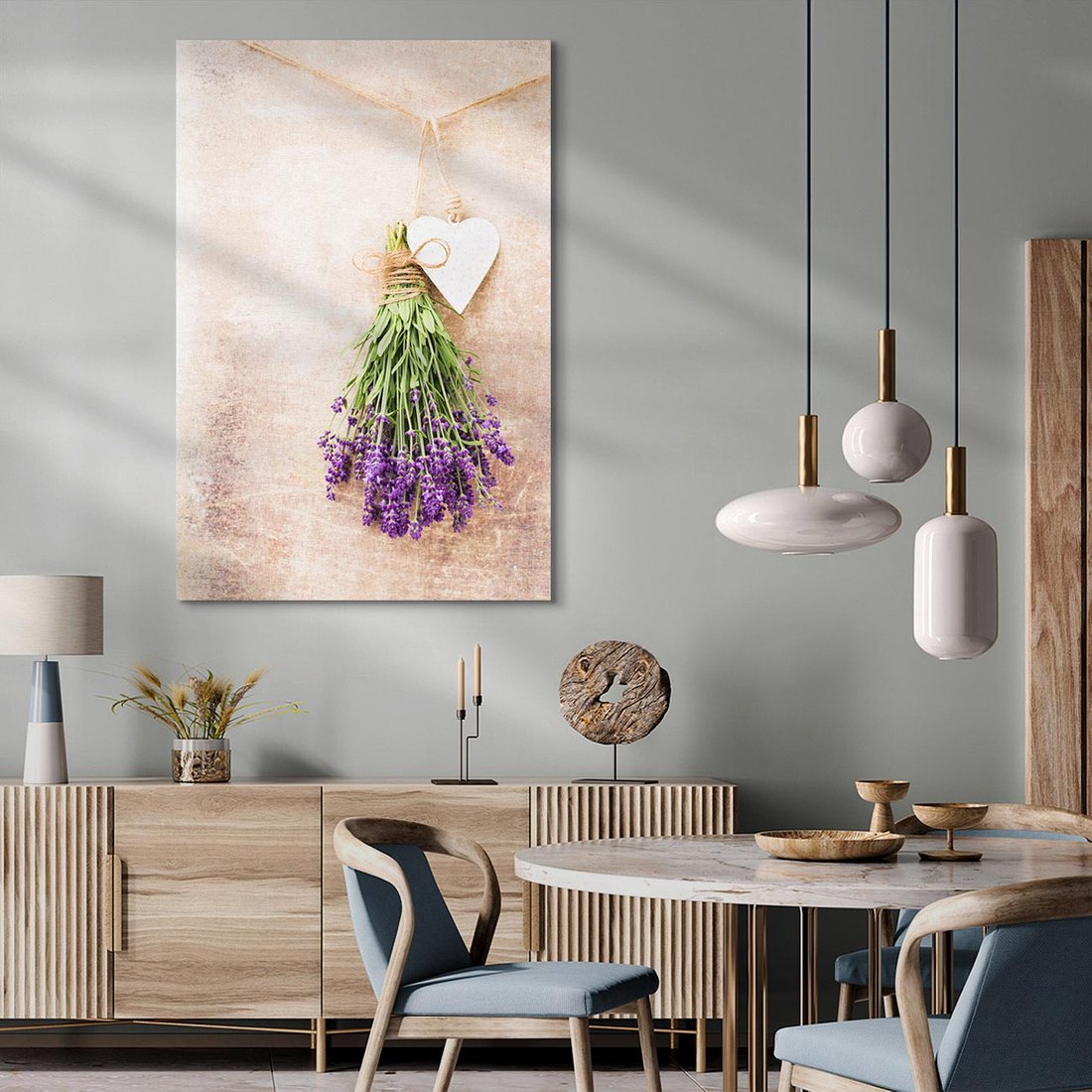Obraz na płótnie 50x70 - Romantyczny urok - lawenda, bukiet