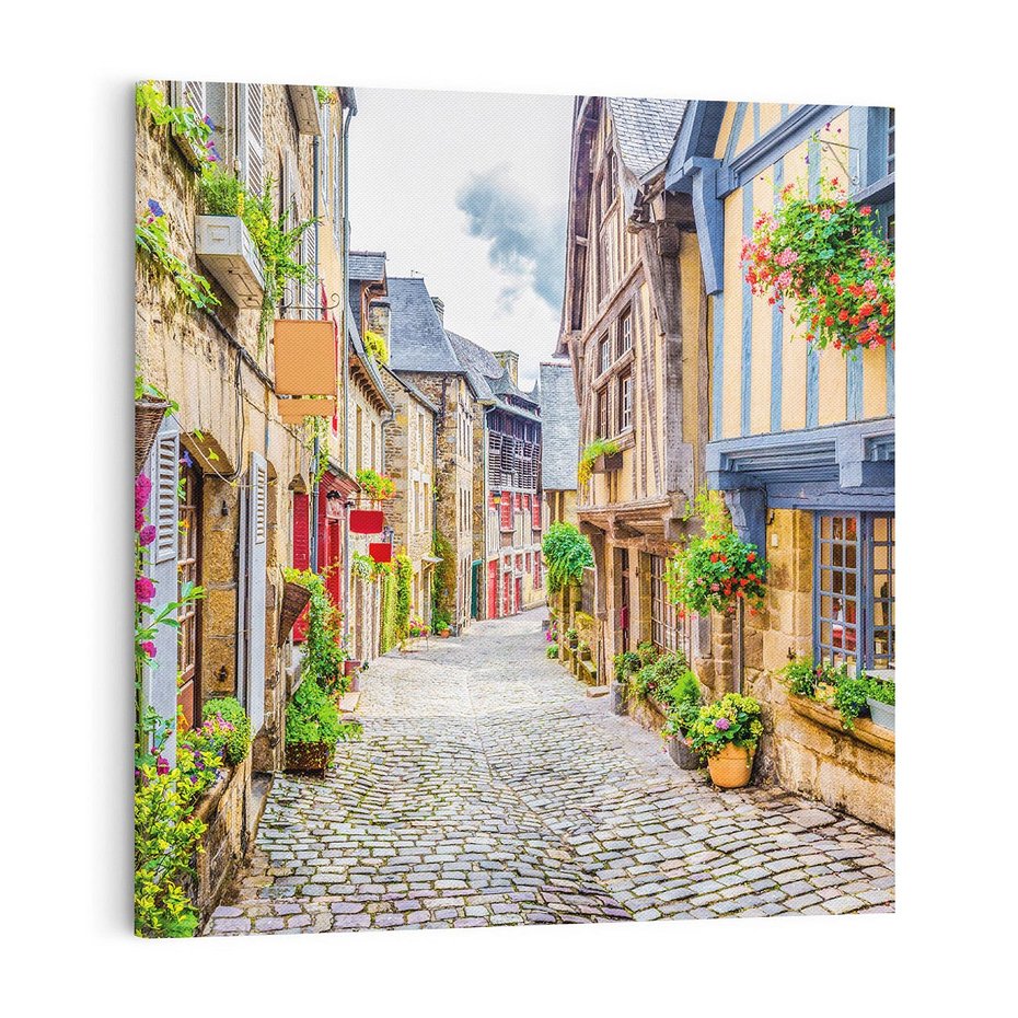 Obraz na płótnie 70x70 - Uliczka w mieście: włoska atmosfera - uliczka, miasto