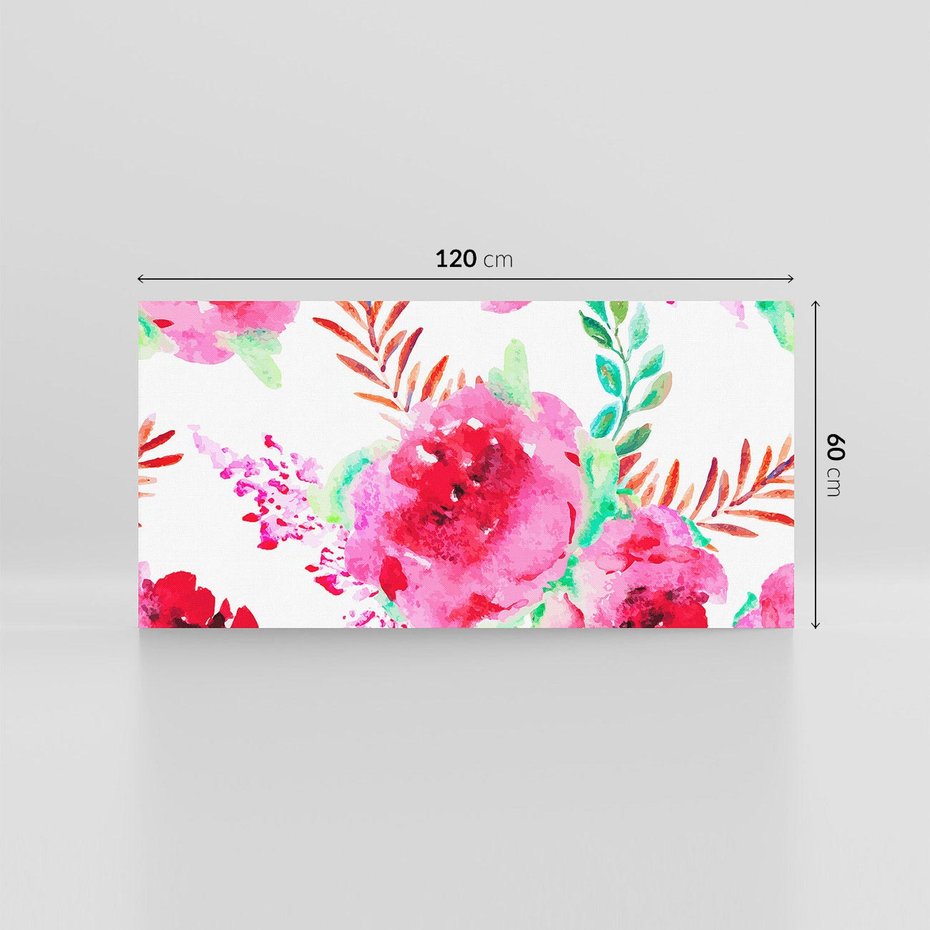 Obraz na płótnie 120x60 - Delikatna Akwarela - kwiaty, akwarela