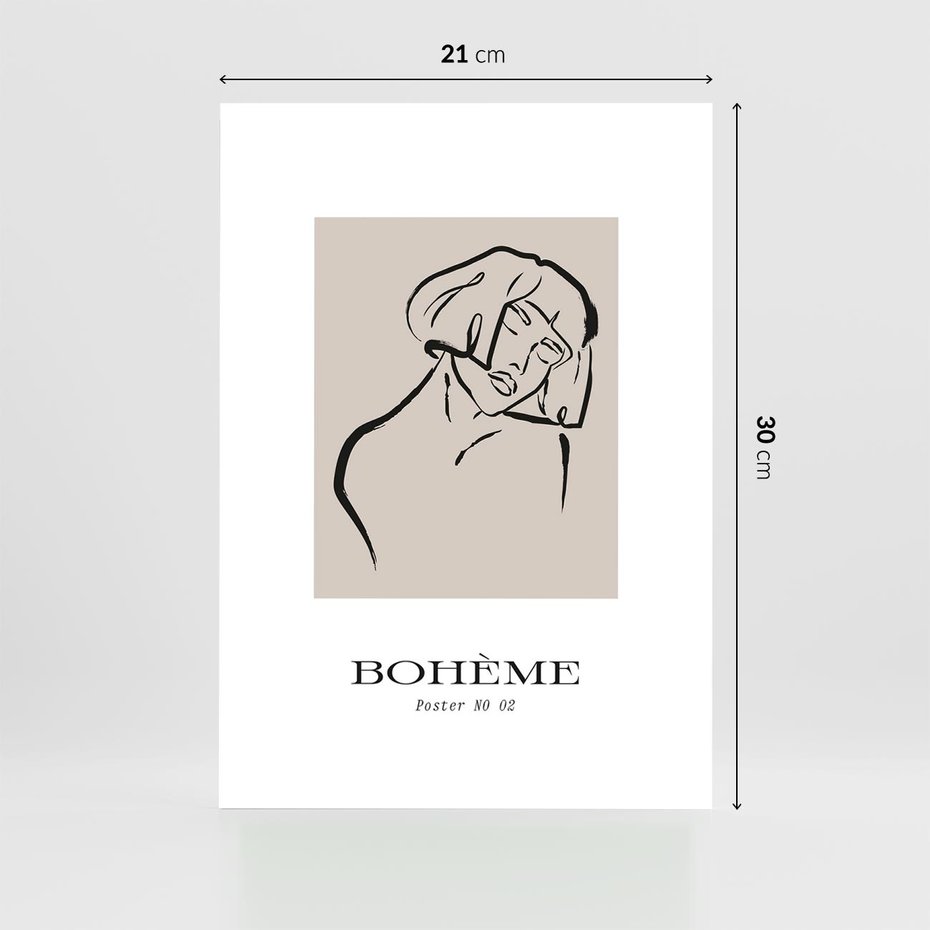 Plakat bez ramy 21x30 - Echa Nieznanych Konturów - boho plakat, typografia