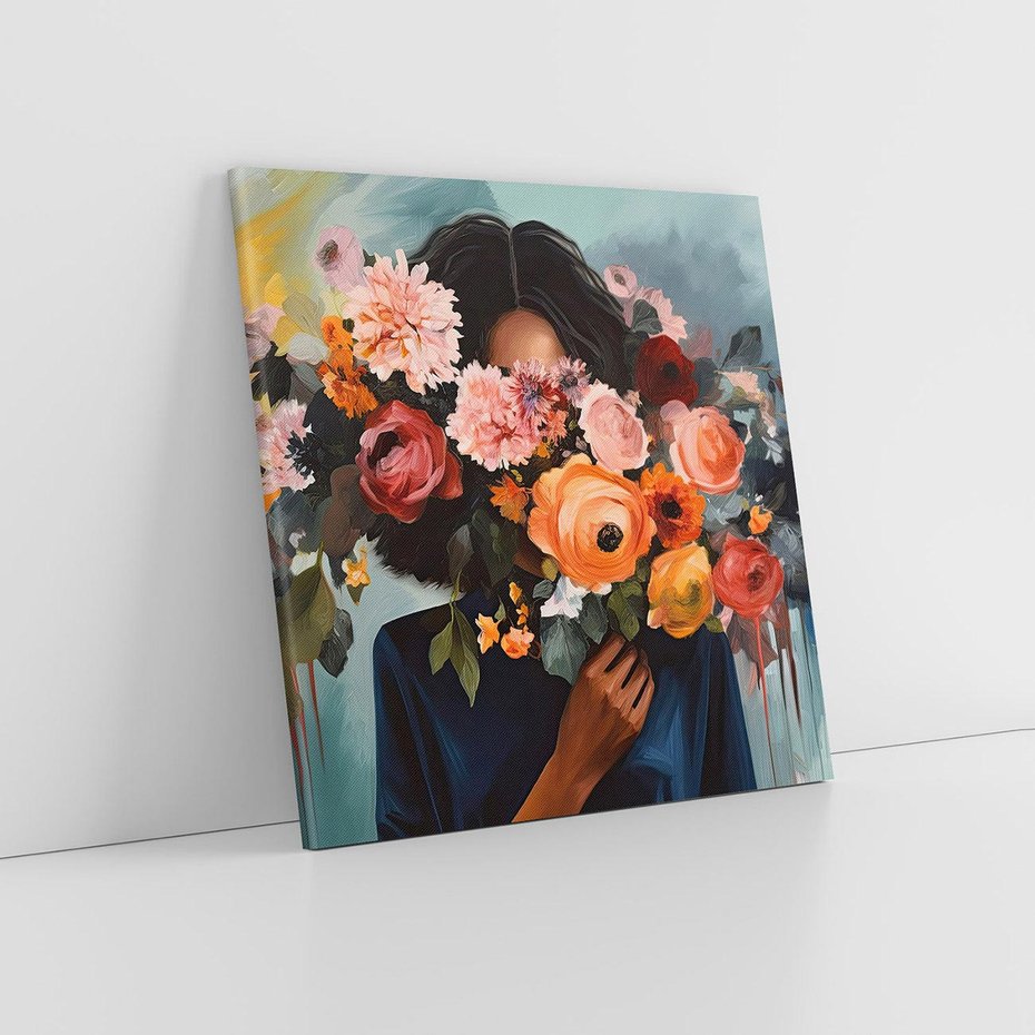 Obraz na płótnie 30x30 - Ukryte Emocje - obraz, akwarela