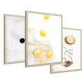 Zestaw obrazy w ramie 40x50 galeria - Moda, kapelusz, cytryny, wakacje, lato - rama drewno