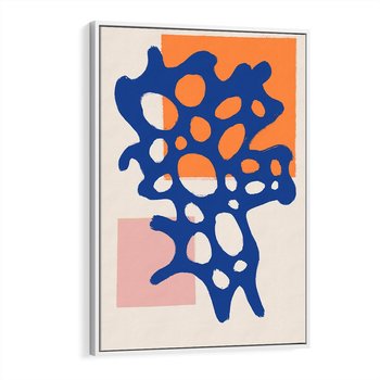 Obraz w ramie 80x120 - Delikatne Plamiste Refleksje - abstrakcja, nowoczesny plakat - rama biała