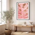 Plakat bez ramy 30x40 - Różowa monstera w pełnym rozkwicie - różowa, monstera