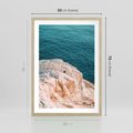 Plakat w ramie 50x70 - Klifowy Horyzont: Brzeg Morza - brzeg morza, klify - rama drewno