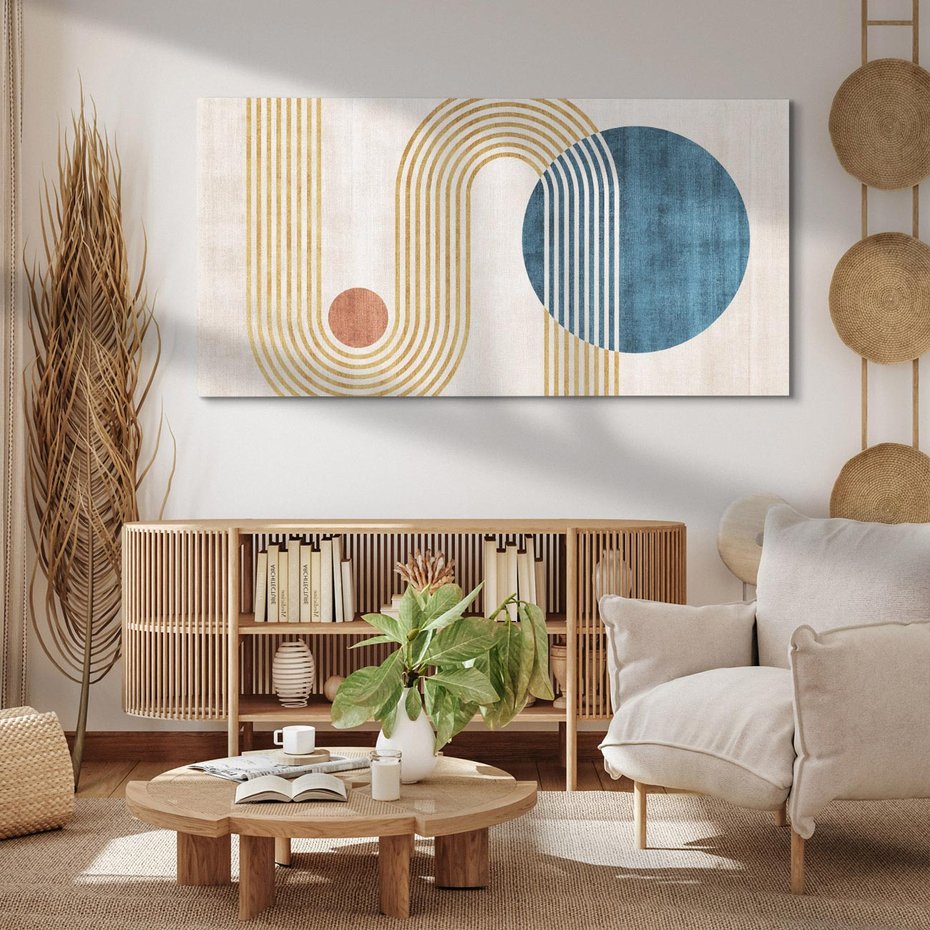 Obraz na płótnie 120x60 - Melodia ukrytych snów - retro grafika, styl mid-century