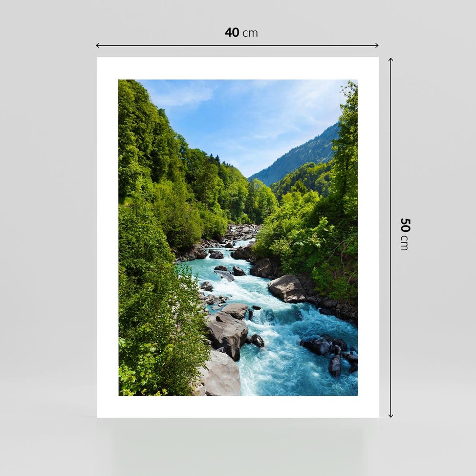Plakat bez ramy 40x50 - Górski strumyk - strumyk, góry