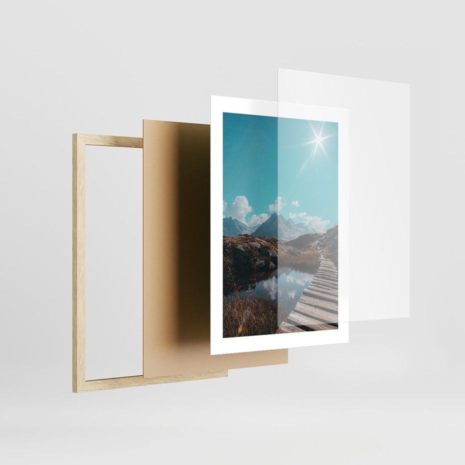 Plakat w ramie 30x40 - Inspirujący Pejzaż - ścieżka, górska - rama drewno