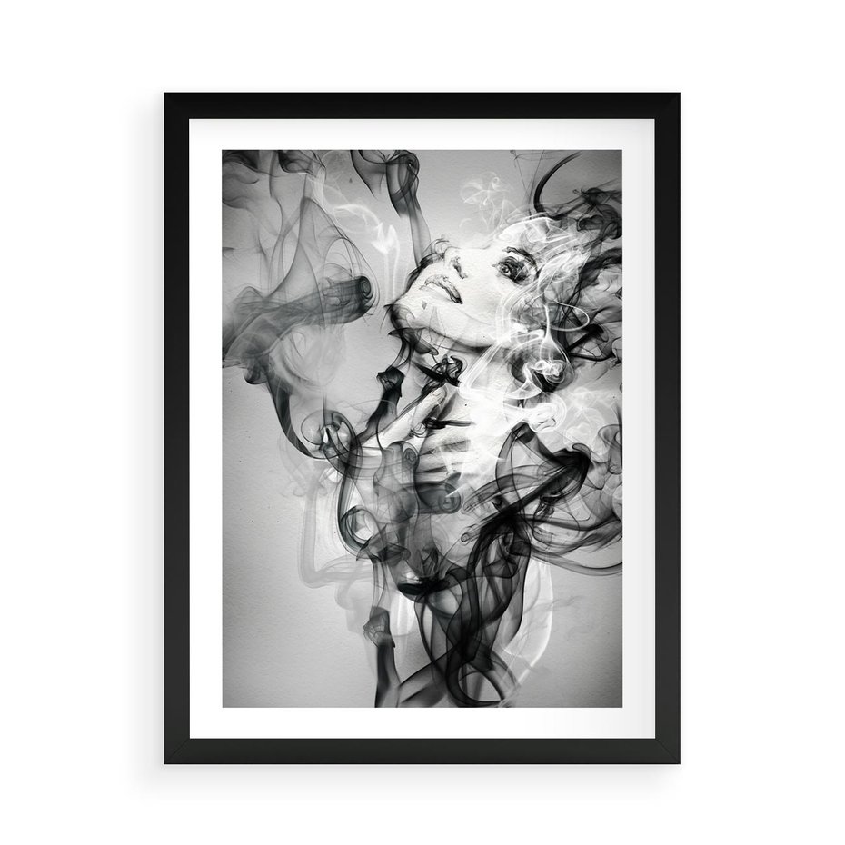 Plakat w ramie 50x70 - Abstrakcja kobiecego piękna - abstrakcja, kobieta - rama czarna