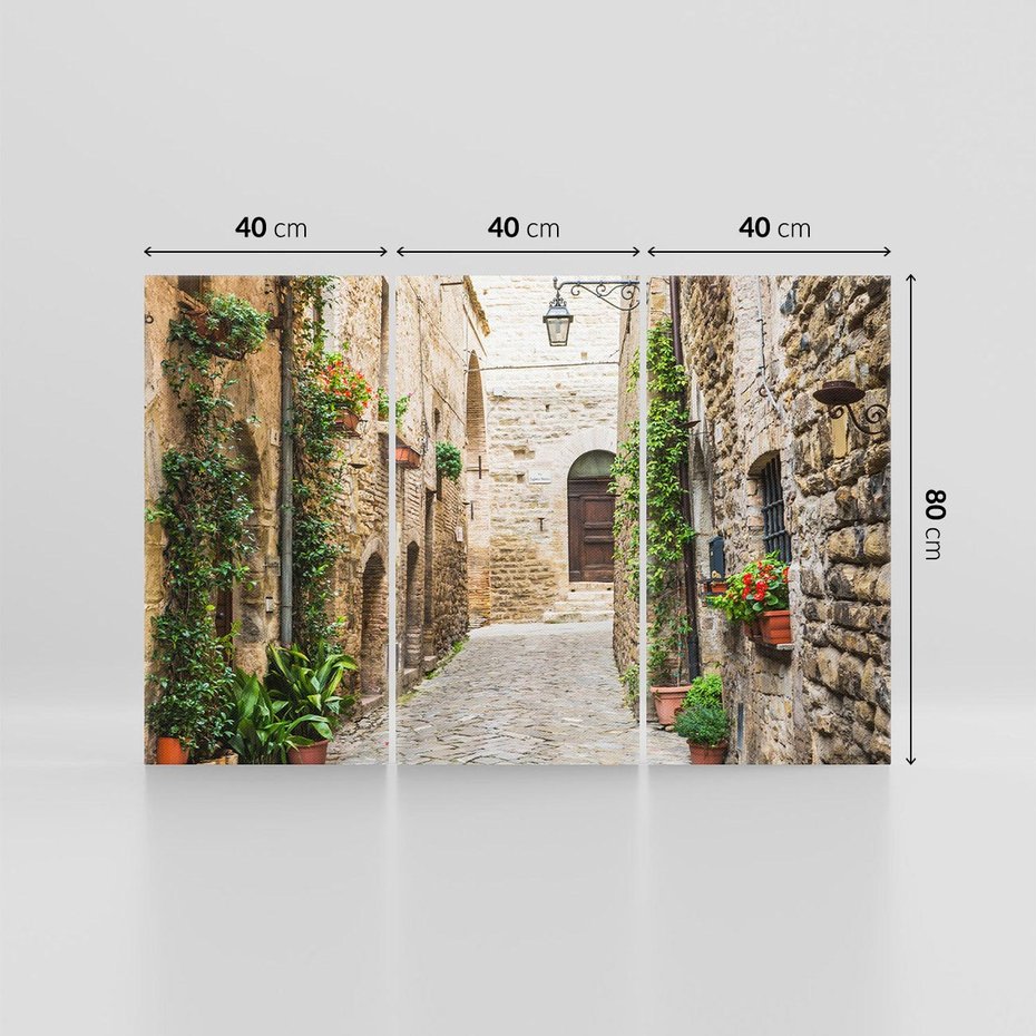 Obraz na płótnie 120x80 - Urok Uliczki we Włoszech - uliczka, Włochy