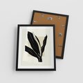 Plakat w ramie 40x50 - Harmonia liści - minimalistyczny obraz, szkic - rama czarna