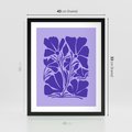 Plakat w ramie 40x50 - Migocące Boho Wibracje - kwiaty, energetyczne fioletowe tło - rama czarna