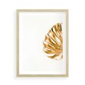 Plakat w ramie 50x70 - Przyjemność dla Oczu - złote, liście - rama drewno