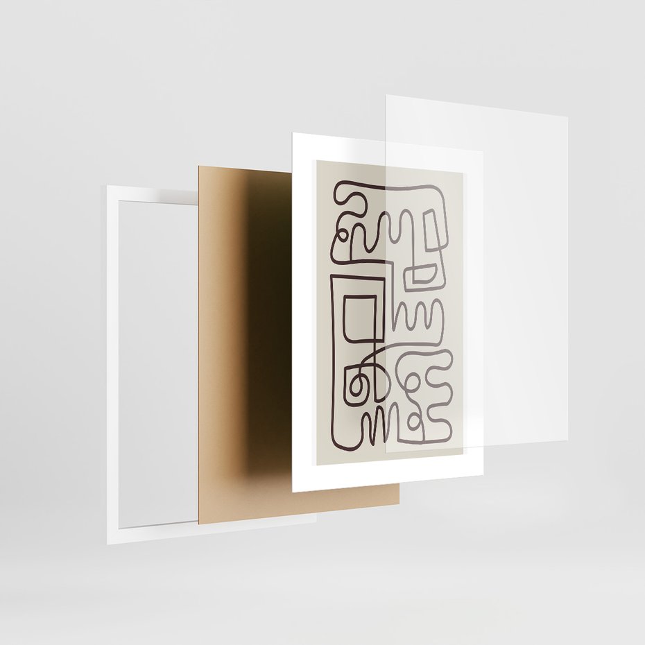 Zestaw obrazy w ramie 40x50 galeria - Sztuka, współczesna, plakaty - rama biała