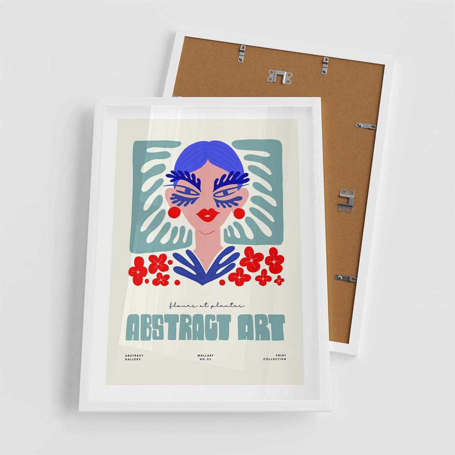 Plakat w ramie 50x70 - Podróżne Impulsy - abstrakcja, kobieta - rama biała