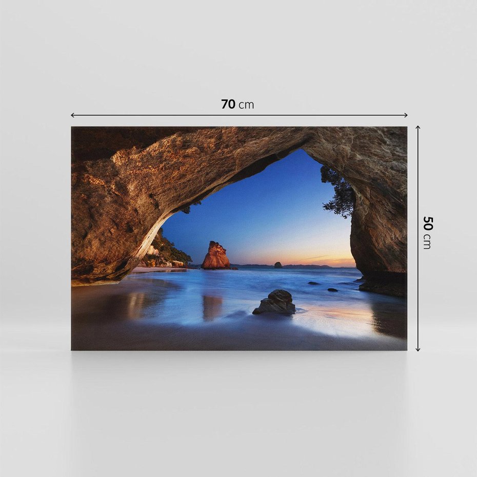 Obraz na płótnie 70x50 - Uroki wyspy: Morze i skały - wyspa, morze