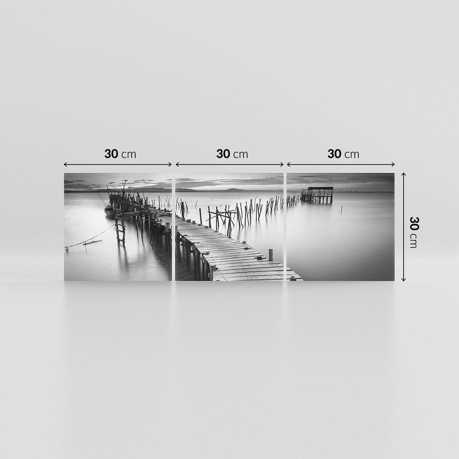 Obraz na płótnie 90x30 - Spokój natury - jezioro, molo