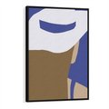 Obraz w ramie 50x70 - Kobiecy Wiatr - plakat retro, kobieta w kapeluszu - rama czarna