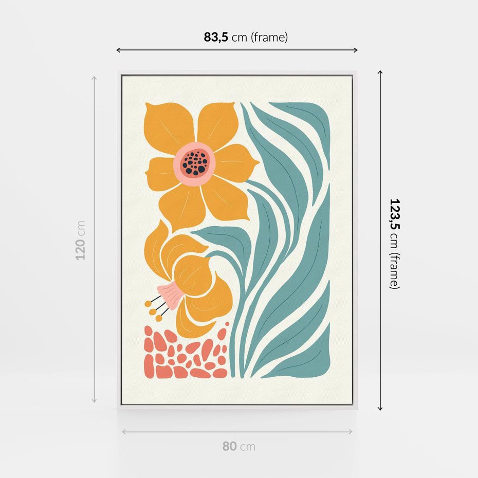 Obraz w ramie 80x120 - Pastelowa Piękność - nowoczesna sztuka, plakat - rama biała