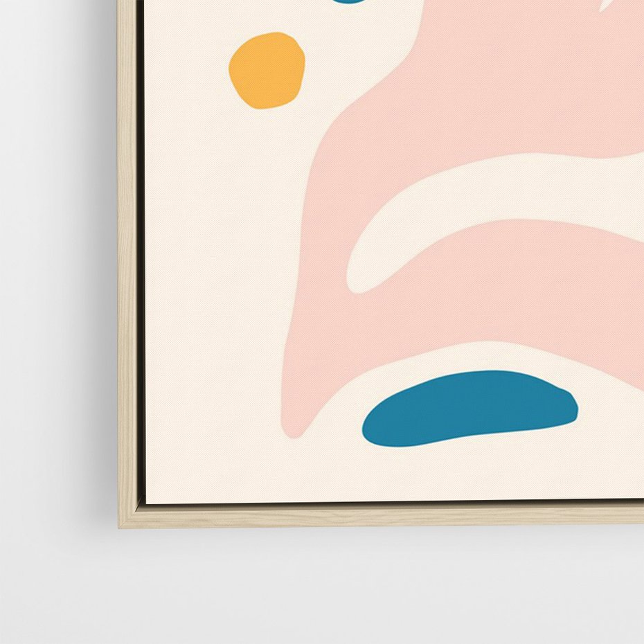 Obraz w ramie 50x70 - Granice Inspiracji - abstrakcyjne dziwne formy, nowoczesny plakat - rama drewno