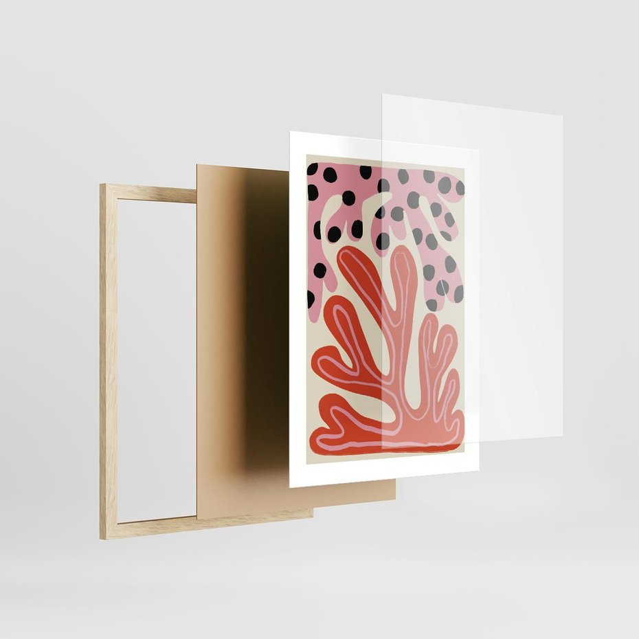 Plakat w ramie 30x40 - Księga Pastelowych Impulsów - abstrakcyjny obraz, plakat - rama drewno