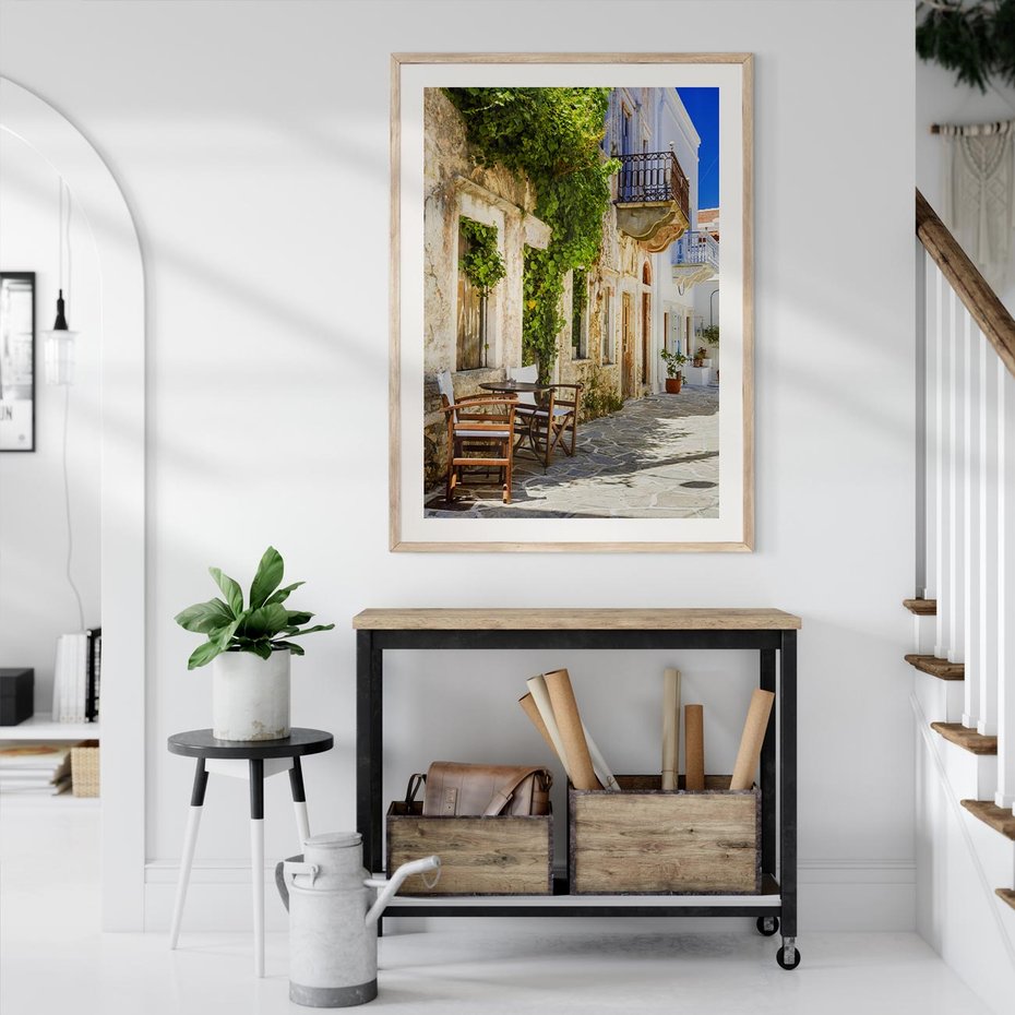 Plakat w ramie 30x40 - Zaklęta Przestrzeń - uliczka, perspektywa - rama drewno