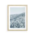 Plakat w ramie 30x40 - Cicha Zima - las, zima - rama drewno