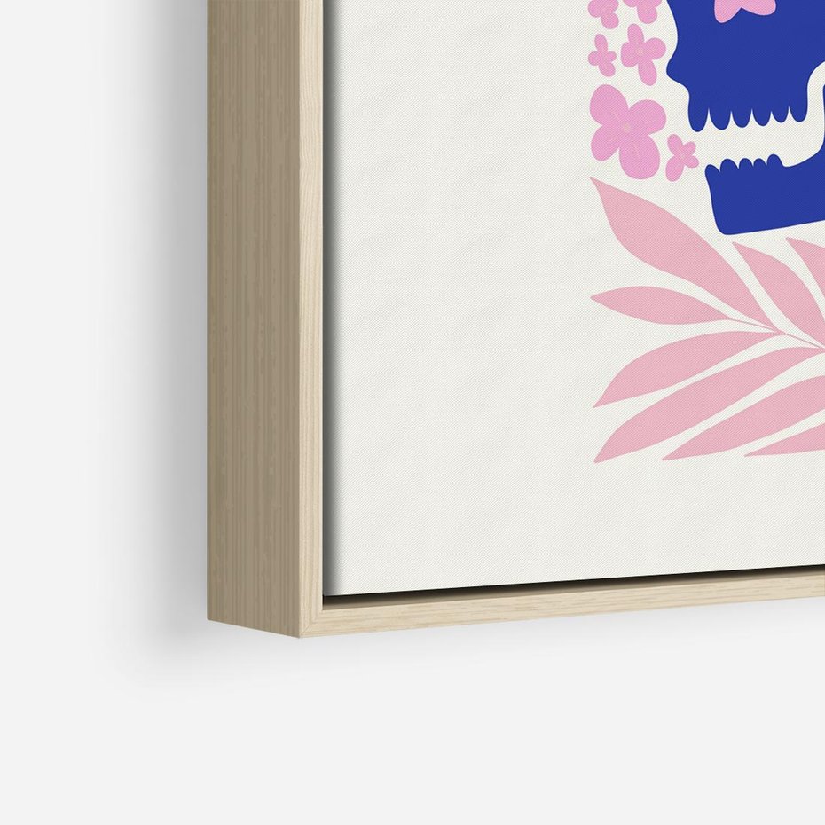 Obraz w ramie 50x50 - Żart z Czaszką - abstrakcja, sztuka nowoczesna - rama drewno