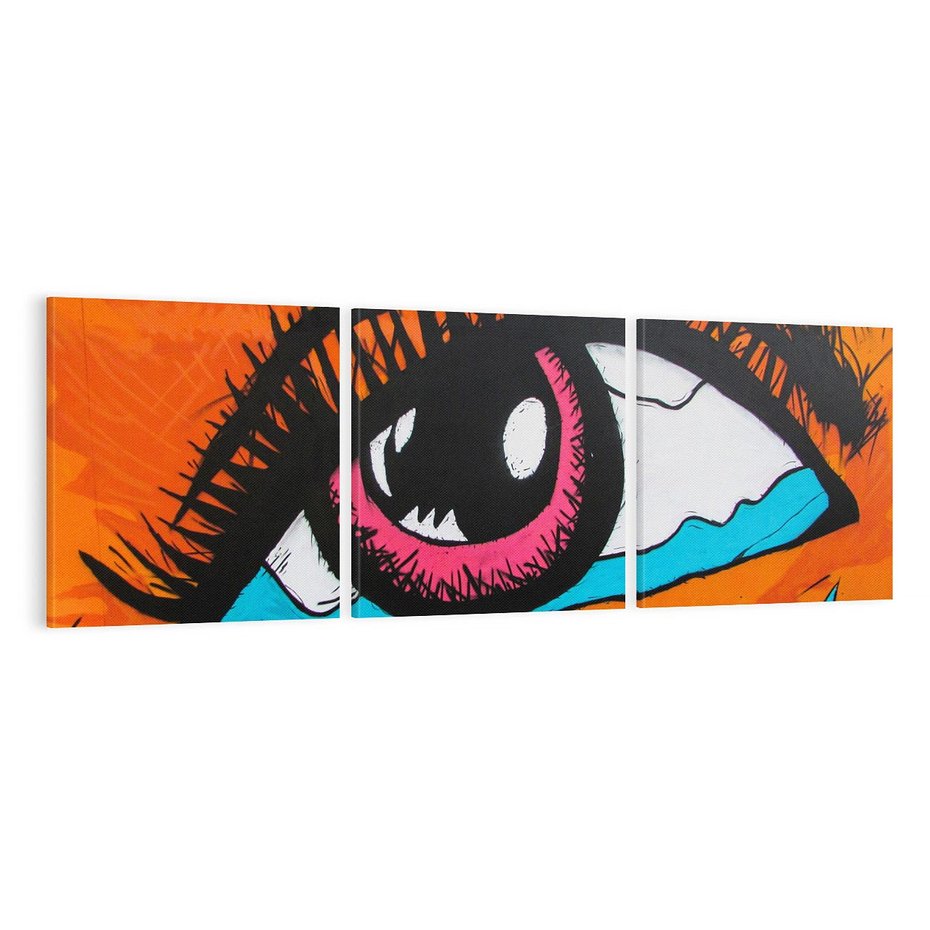 Obraz na płótnie 120x40 - Artystyczne spojrzenie: oko w graffiti - oko, graffiti